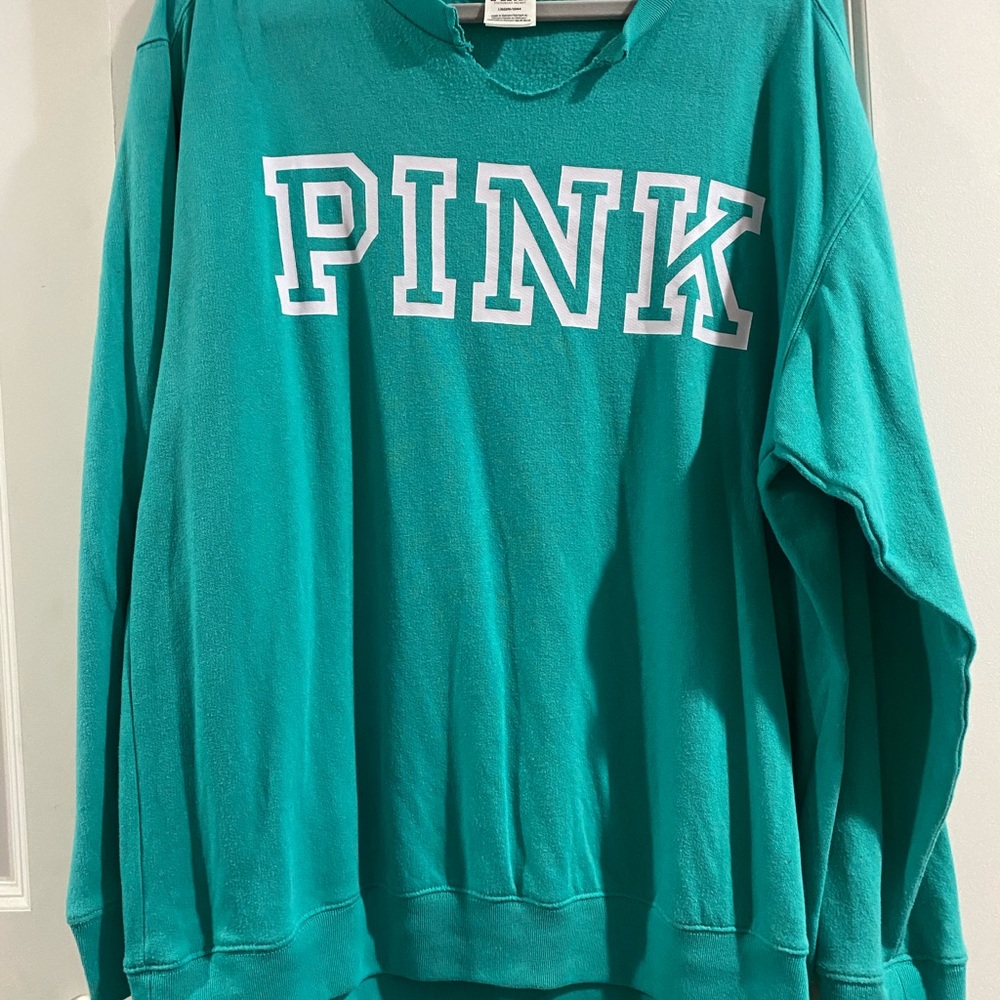 PINK Victoria's Secret Women's Teal Sweater